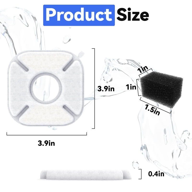 24 Packs Cat Water Fountain Filters Replacement,Compatible with VEKEN® for