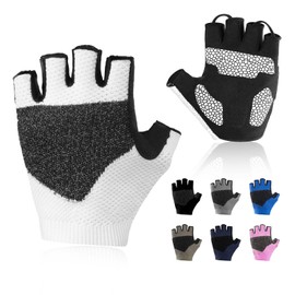 FITFIV Cycling Gloves for Men Women, Half Finger Bike Gloves for Biking, Gym, Weight Lifting, Rowing, Riding, Outdoor Sports
