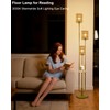Lightdot Dimmable Boho Floor Lamps for Living Room, 3-Lights Rattan