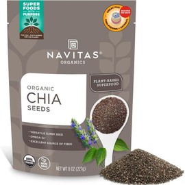 Navitas Organics Chia Seeds, 8 oz. Bag, 19 Servings - Organic, Non-GMO, Gluten-Free Fiber Protein
