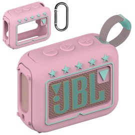 Silicone Cover Case for JBL Go 4 Ultra Portable Bluetooth Speaker, Protective Skin Holder for JBL Go 4 Pro Sound Bluetooth Speaker Accessories (Only Case) (Pink)