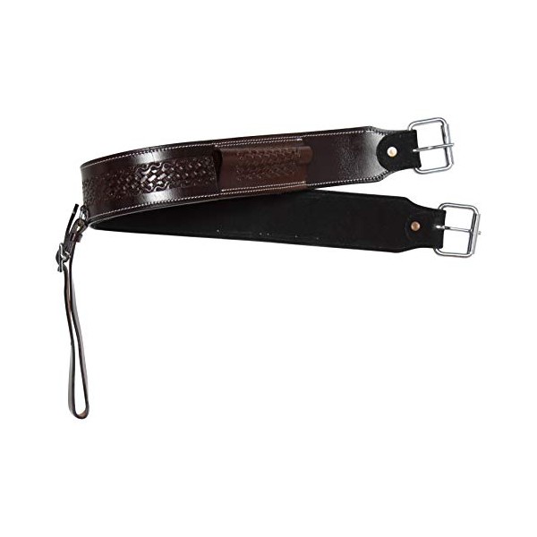 Acerugs Western Back CINCHES for Horse Saddles Smooth Leather Rear Flank Girth Bucking Strap (Basket Weave)