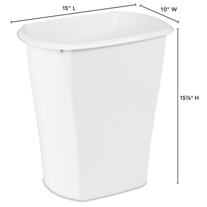 Sterilite 5.5 Gallon Rectangular Wastebasket, Open-top, Medium Sized Trash Can
