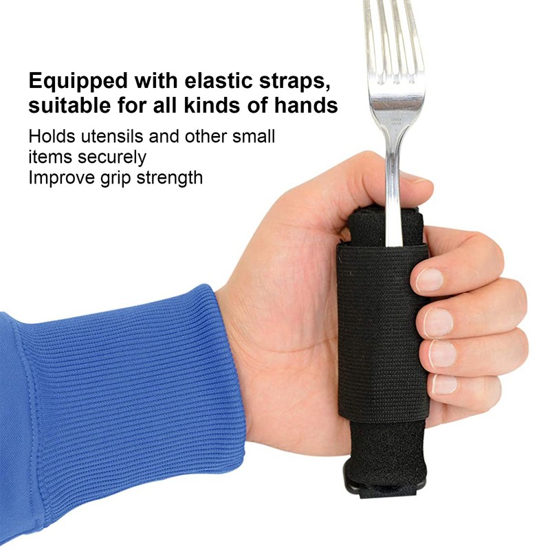Aid Utensil Cuff Holder Strap Elastic Eating Assistance Cuff for