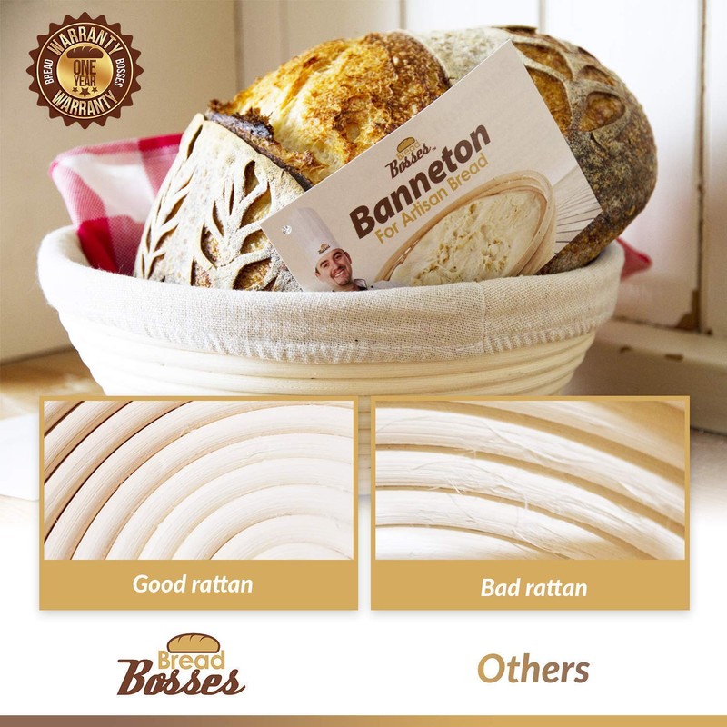 9 Inch Bread Banneton Proofing Basket - Baking Bowl Dough