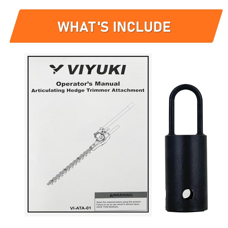 VIYUKI 16 in. Articulating Hedge Trimmer Attachment Universal