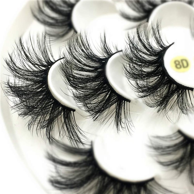 Thick False Eyelashes, 7 Pairs 25 mm 8D Faux Mink