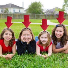 BAIRUYAO 6pcs Arrow Headband | New creative symbol headband | Party Festival parade Concert Support group headband (Red Arrow x6, Large)