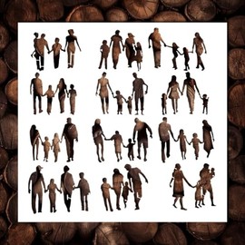 Happy Family Stencil Template - Reusable Human Figure Silhouette Stencils for Painting on Wood, Glass, Wall Rock, Walls, Canvas, Glassware, Spray Painting, Airbrushing, Crafts (12x12)