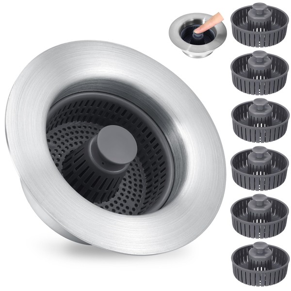 7PCS 3 in 1 Kitchen Sink Drain Strainer & Stopper