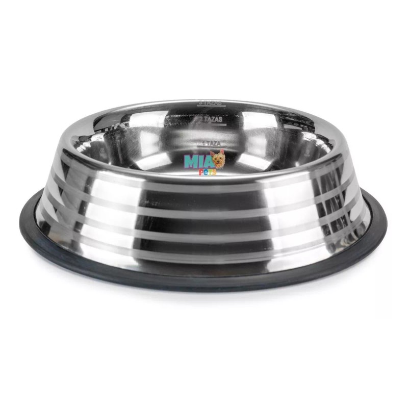 Fancy Pets Plato Estriado De Acero Antiderrapante 24 Oz