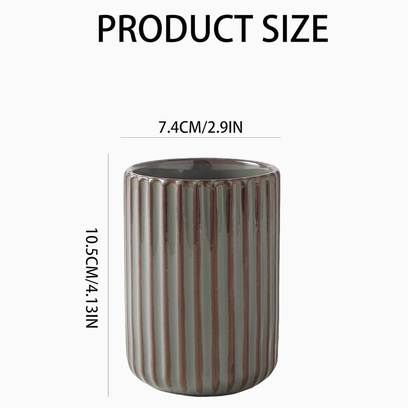 Ceramic Toothbrush Cup for Bathroom, Ceramic Toothbrush Holder, Toothpaste Organizer