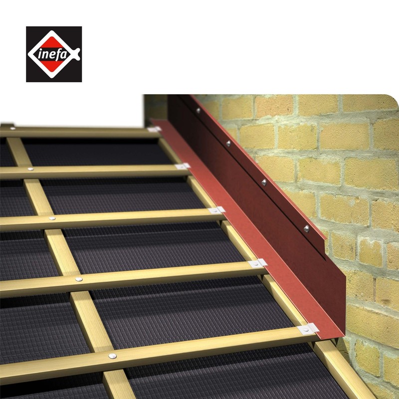 INEFA Angle Sheet Roof with Waterfold Aluminium 200 cm, Silver,