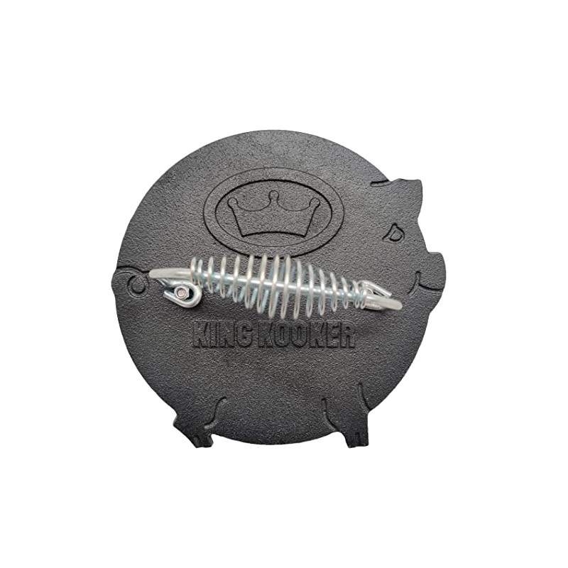 King Kooker Cast Iron Pig Bacon Press,Black,Large