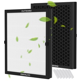 2 Pack E-200 True HEPA Replacement filter Compatible with LUNINO Air Pu-Rifier, H13 HEPA Filter with 3-Stage Filtration System and Activated Carbon, 6 Aromatherapy Tablets