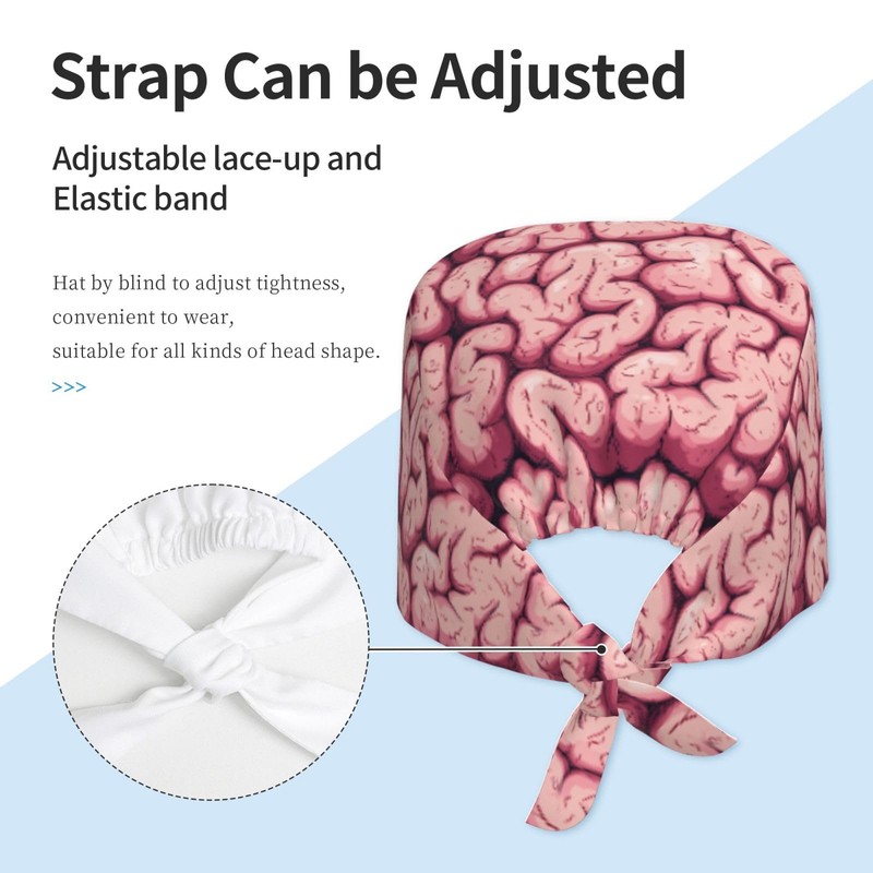 Human Brain Neurology Brains Cells Working Cap, Scrub Cap with