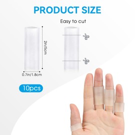 10 Pcs Finger Sleeves Protectors Silicone Finger Protectors Silicone Finger Sleeve Finger Covers Cushions and Protects Gel Rubber Finger Shields Provide Relief for Cracked Finger