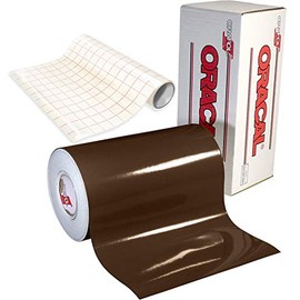 ORACAL 651 Gloss Brown Adhesive Craft Vinyl for Cameo, Cricut & Silhouette Including Free Roll of Clear Transfer Paper (30ft x 12")