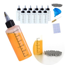Webirth Dropper Bottle with Stirring Ball - Includes Funnel, Brush, Label, Ready to Use Set (60mL x 12, Graduated)