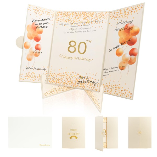 Rolarhola 80th Birthday Guest Book and Party Decorations Set, 12x18