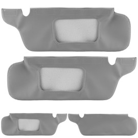 Sun Visor Cover for Ford Mustang 1994-2004, Vinyl Leather Trim Left & Right Sun Visor Replacement Cover Anti-Scratch Car Sunvisor Protector Covering 2PCS (Gray Stitch)
