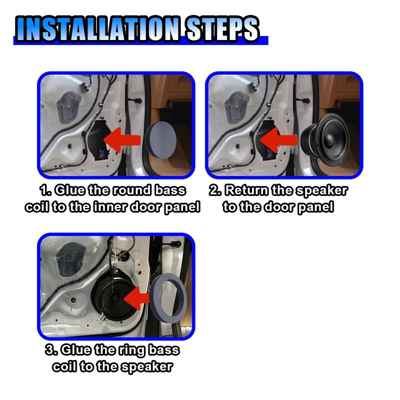 4PCS 6.5'' Car Foam Speaker Enhancer, Slow Rebound Speaker Foam