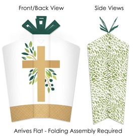 Big Dot of Happiness Elegant Cross - Table Decorations - Religious Party Fold and Flare Centerpieces - 10 Count