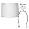 Off-White Fabric Medium Drum Lamp Shade 13" Top x 14"