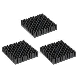PATIKIL Heatsink 50x50x11mm, 2 Pcs Aluminum Cooler Radiator Heat Sink with Thermal Blue Sticker for Raspberry Pi Chip CPU Power Transistor FET IC Power Amplifier, Black