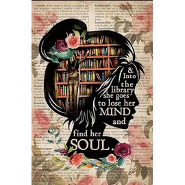 Jigsaw Puzzles 1000 Pieces Books Into The Library Metal Tin She Goes Lose Her Mind and Find Her Soul Educational Puzzle Family Game Gift for Adults and Kids Perfect for Family or Dat