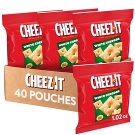 Cheez-It Cheese Crackers, Baked Snack Crackers, Lunch Snacks, White Cheddar (40 Packs)