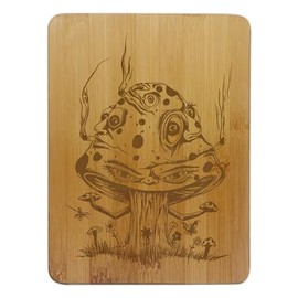 High Mushroom Funny Shroom Smoking Joint Cartoon Laser Engraved Bamboo Cutting Board - Wedding, Housewarming, Anniversary, Birthday, Father's Day, Gift (9.75" by 6.75")