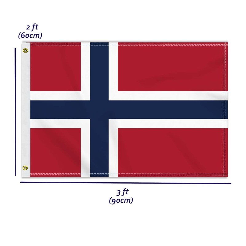 Große 60×90 CM Norwegen Flagge, 2×3FT Medium 150D Norwegisch banner,Strapazierfähige