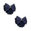 French Hair Net Bun Cover with Bow Clips, 2-Piece Set,