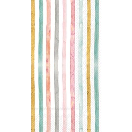 IHR Ideal Home Range Dinner Napkins Disposable 3-Ply Paper Hand Towels, 8.5" x 4.5", Flamingo Fever Stripe (Rose), 16-Count