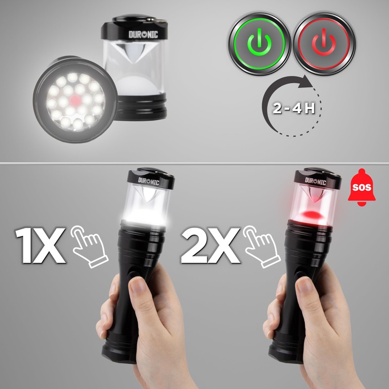 Duronic LED Torch RFL033AAA Portable Flashlight, Handheld Lantern, Lightweight Torch
