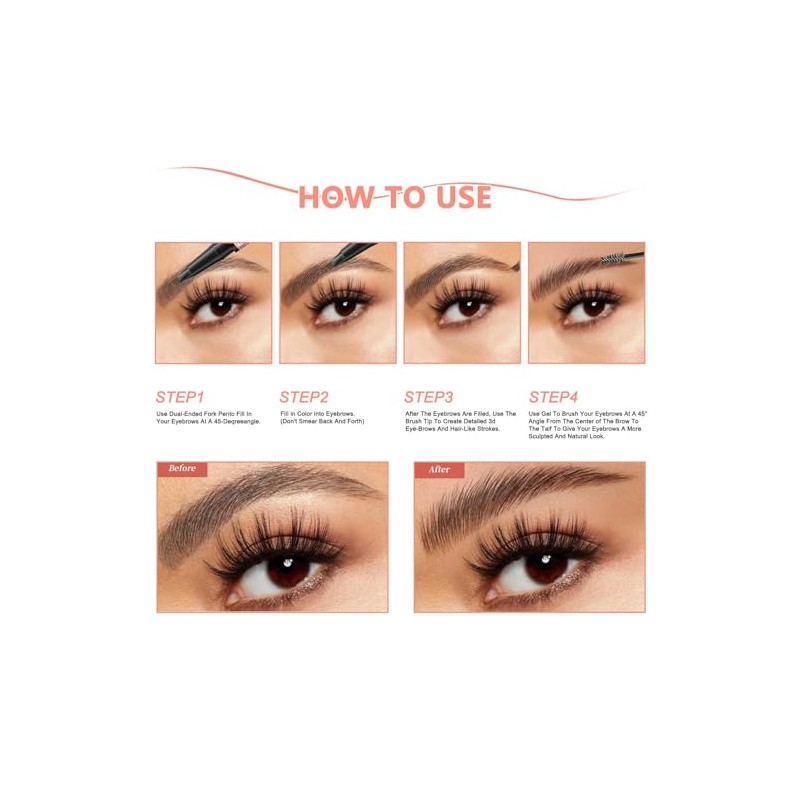 Lápiz de cejas 2 en 1 con pasta de gel,