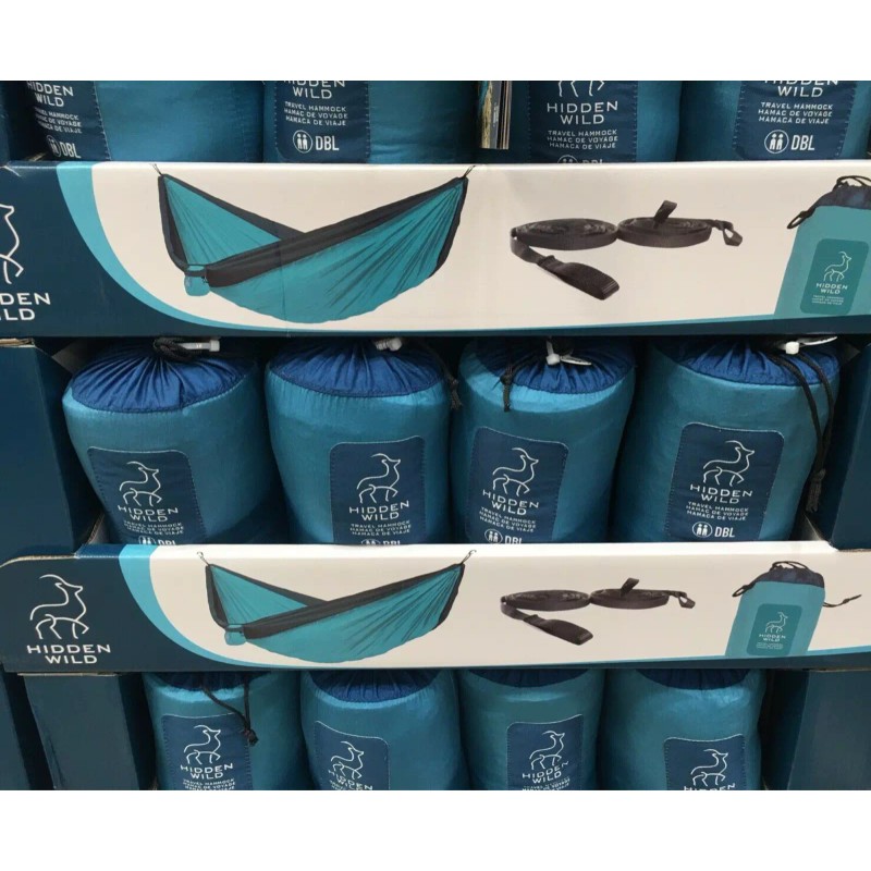 Hidden Wild 1-2 Person Travel Hammock Backyard Camping, Indigo Bunting