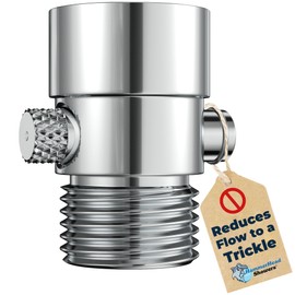 HammerHead Showers® Solid Metal Shower Head Shut Off Valve - Chrome - Brass Shower Head Valve Reduces Flow To A Trickle - Universal Shower Shut Off Valve - Plumbing Code Compliant