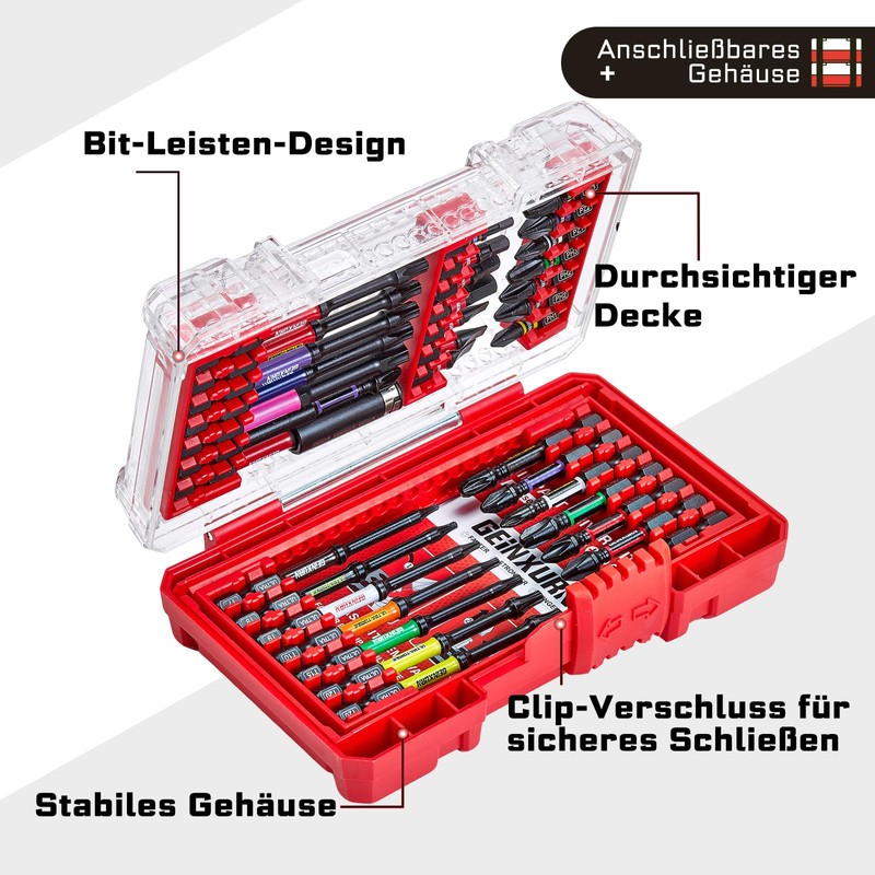 GEINXURN 35-Piece Impact Resistant Screwdriver Bit Set, S2 Steel Magnetic