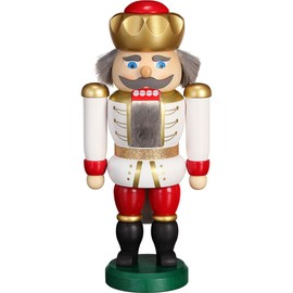 Seiffener Volkskunst Nutcracker Exclusive King 20 cm Made in Germany (White/Red)
