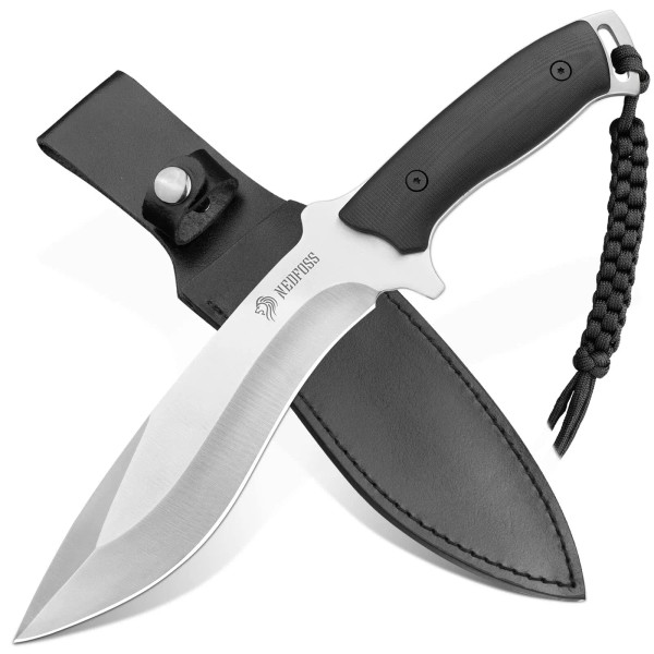NedFoss Kukri Machete with Sheath, 6" AUS-8 Steel Blade, 0.23"