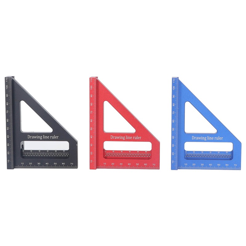 6Pcs 3D Multi Angle Measuring Ruler Aluminum Alloy 45 90