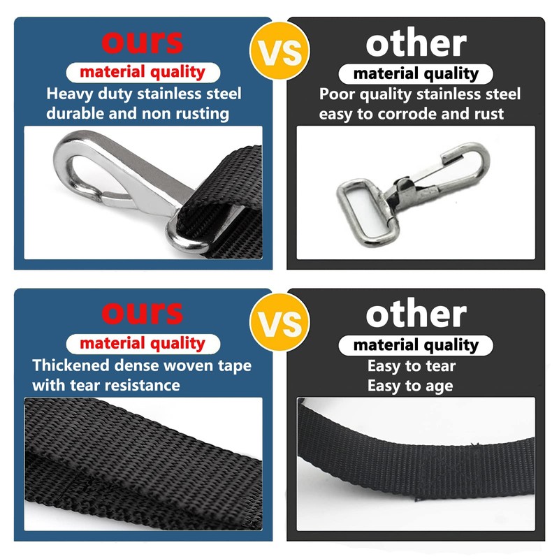 Adjustable Bimini Boat Top Straps,One Hooks 38"~70"Marine Awning Webbing Straps,with