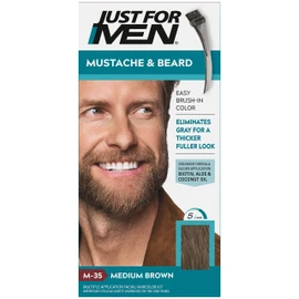 JUST FOR MEN Color Gel Mustache & Beard M-35 Medium Brown 1 ea (Pack of 7)
