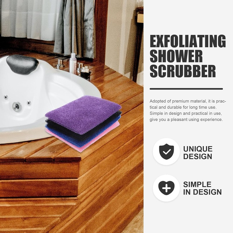 Paños Exfoliantes de Nylon Diseño Africano VOSAREA Pack de 4
