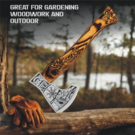 Handmade Stainless Steel Hatchet Axe, Ergonomic Wooden Handle, Perfect for Camping, Outdoor Chopping