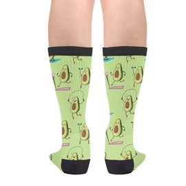 GJLNTRF Funny Green Avocado Funny Novelty Socks Casual Athletic Crazy Cute Crew Socks For Women Men