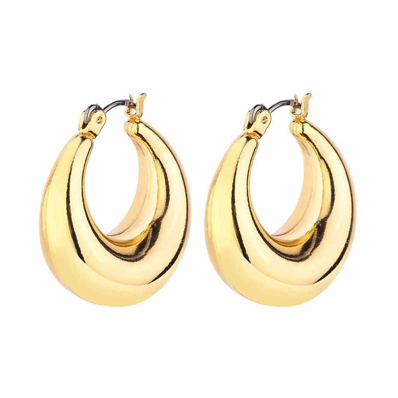 HILXURY Gold Chunky Hoop Earrings Set for Women, 14K Gold