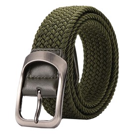 BUZZxSELECTION LBT047 Men's Rubber Belt, Braid, Cool, Casual, One Size Fits Most